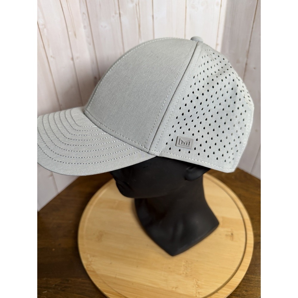 Melin A-Game Hydro Hat Gray Water Resistant Perforated Snapback Baseball *LogoNS